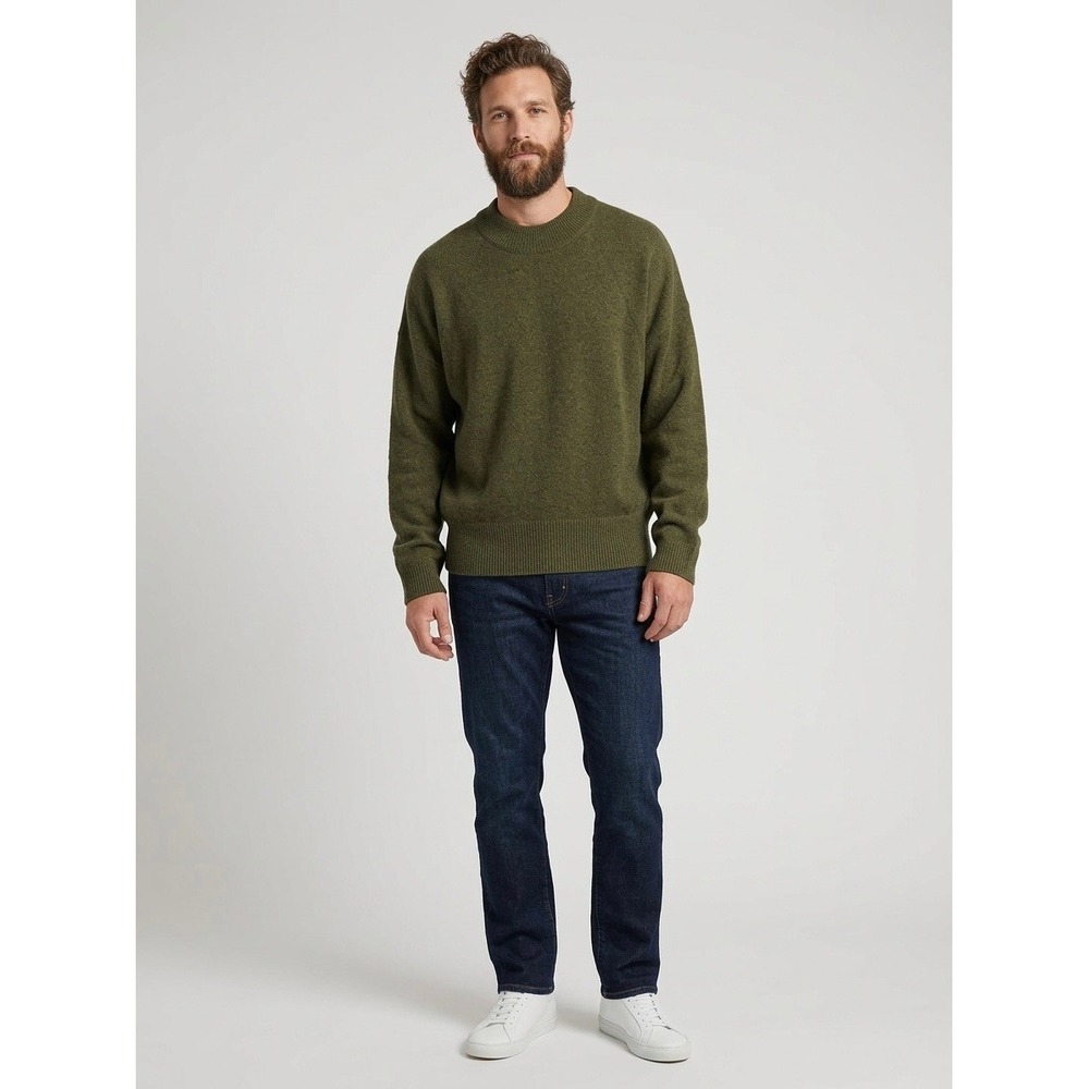 Structure Vintage 90s Lambswool Blend Crewneck Sweater Olive Green Mens XL